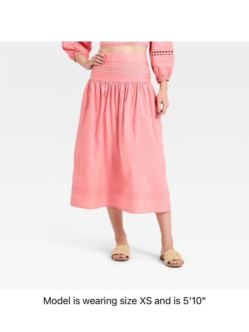 Women’s Eyelet Midi Skirt a new day Pink